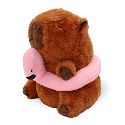 Capybara with Flamingo Floaty 11"