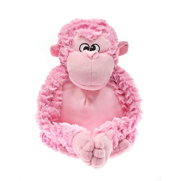 Patchwork Pet Pink Gorilla Plush Dog Toy 