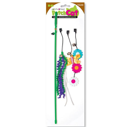 Spring Fling Green Cat Wand- Cat Toy (pack of 3 toys)